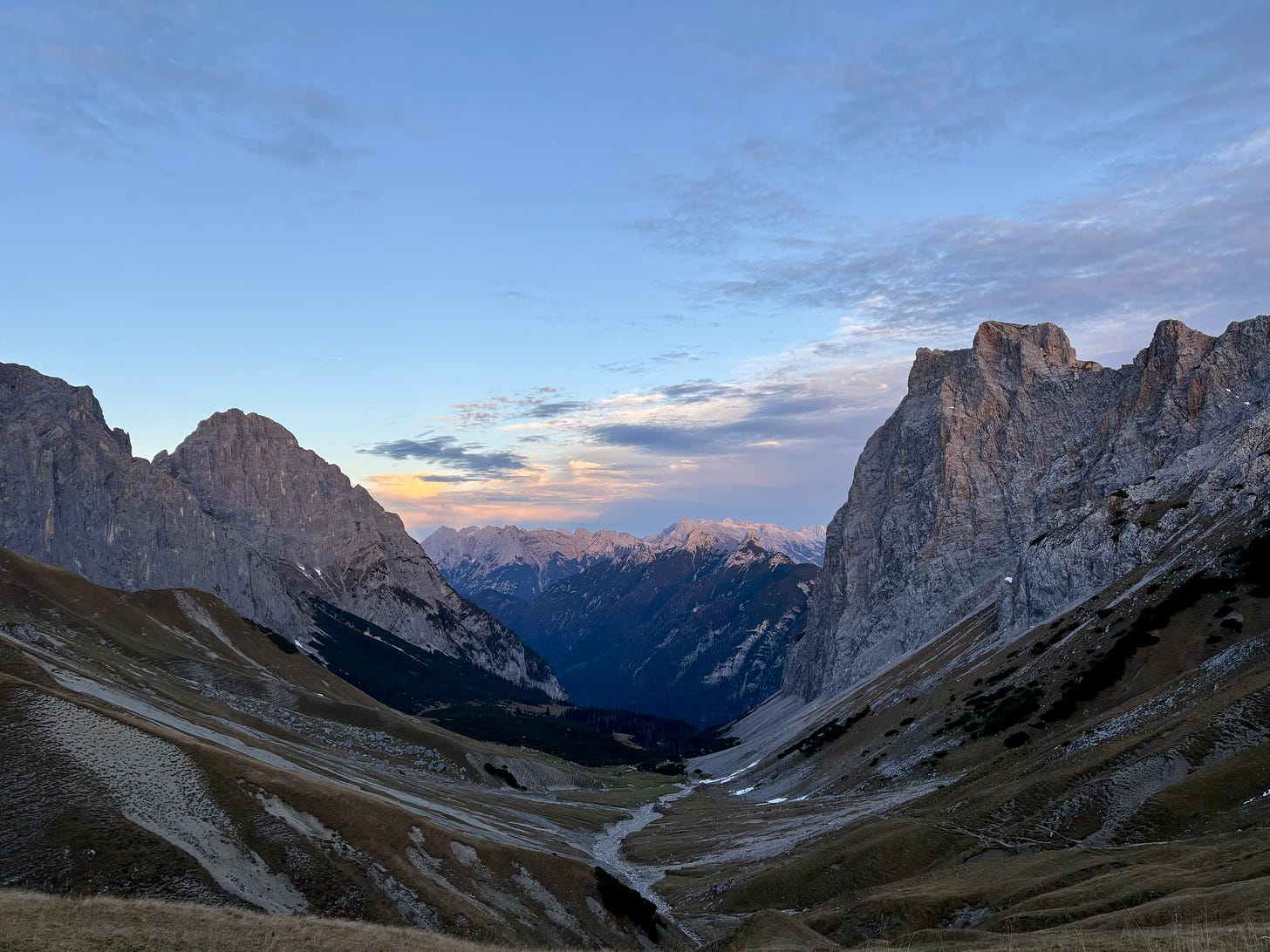 Mountain view on top of the Scharnitzjoch