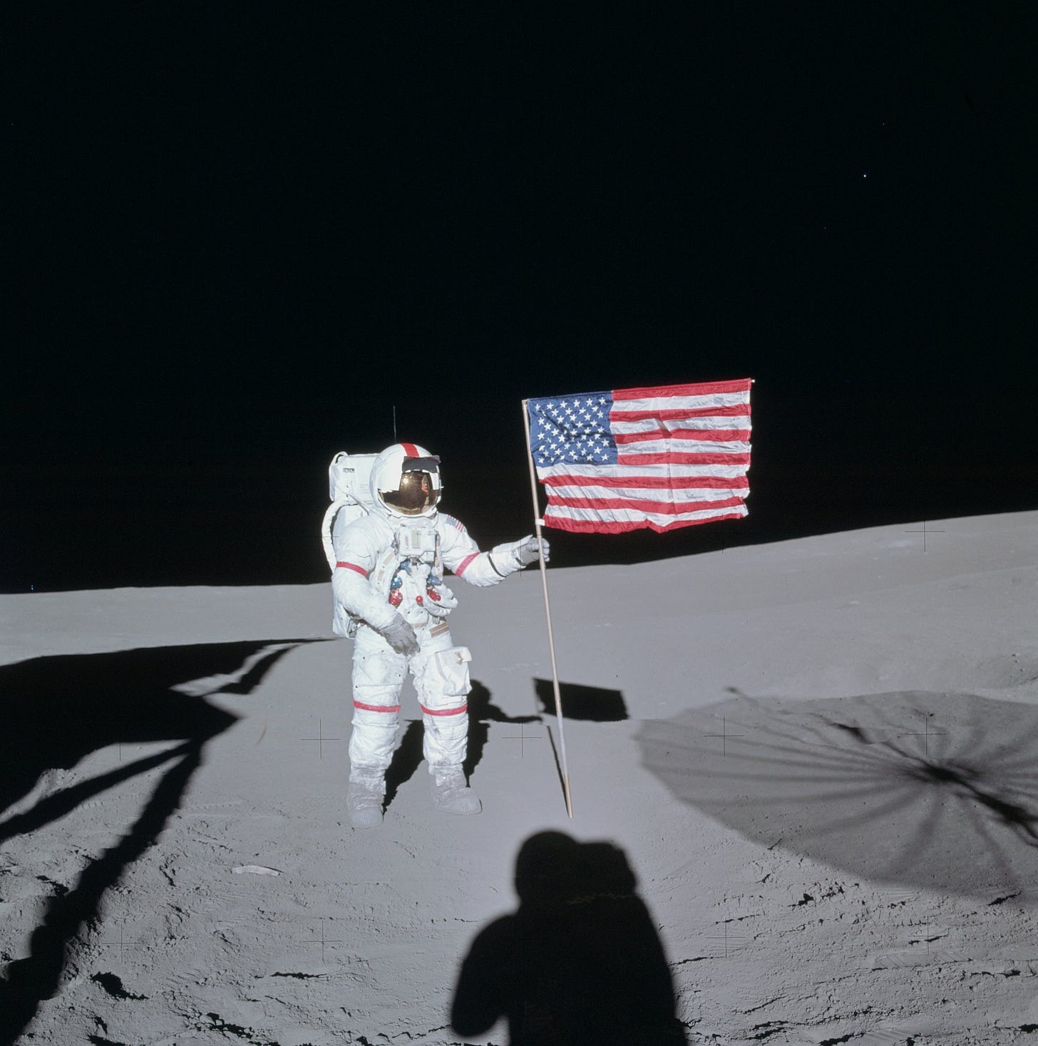 Alan Shepard and the American flag on the Moon,