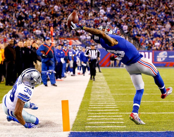 odell beckham jr giants one handed catch for nfl 2015 images