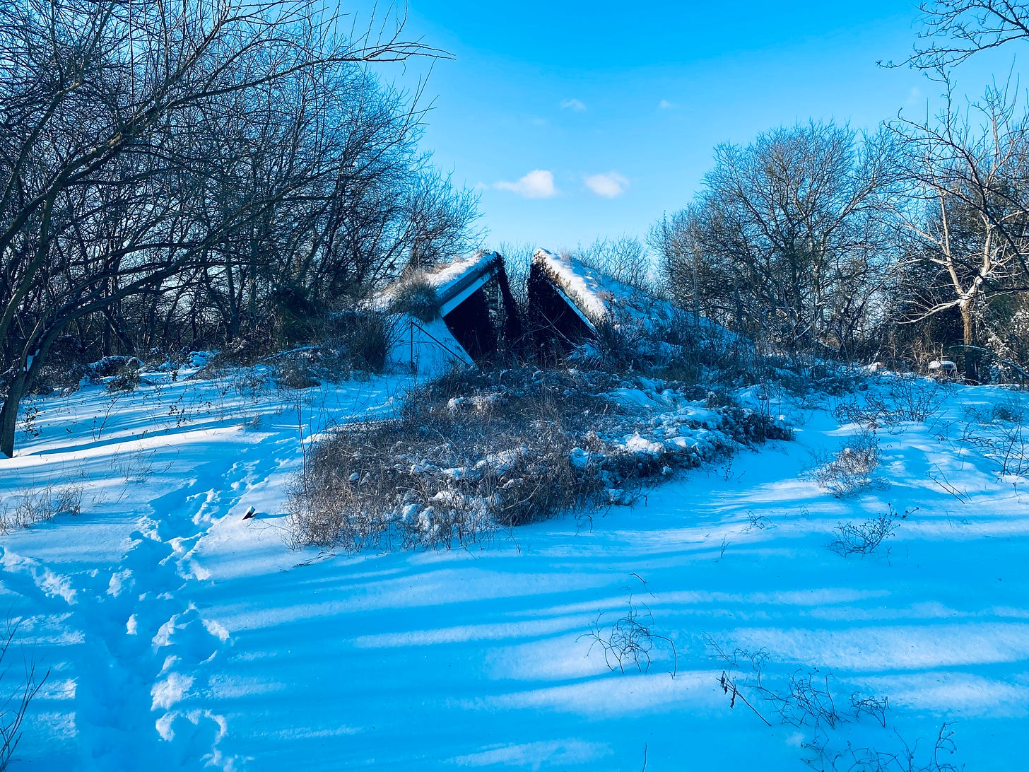 Edgeland House covered in snow