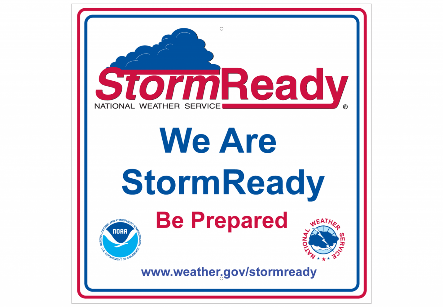 NOAA NWS Storm Ready sign