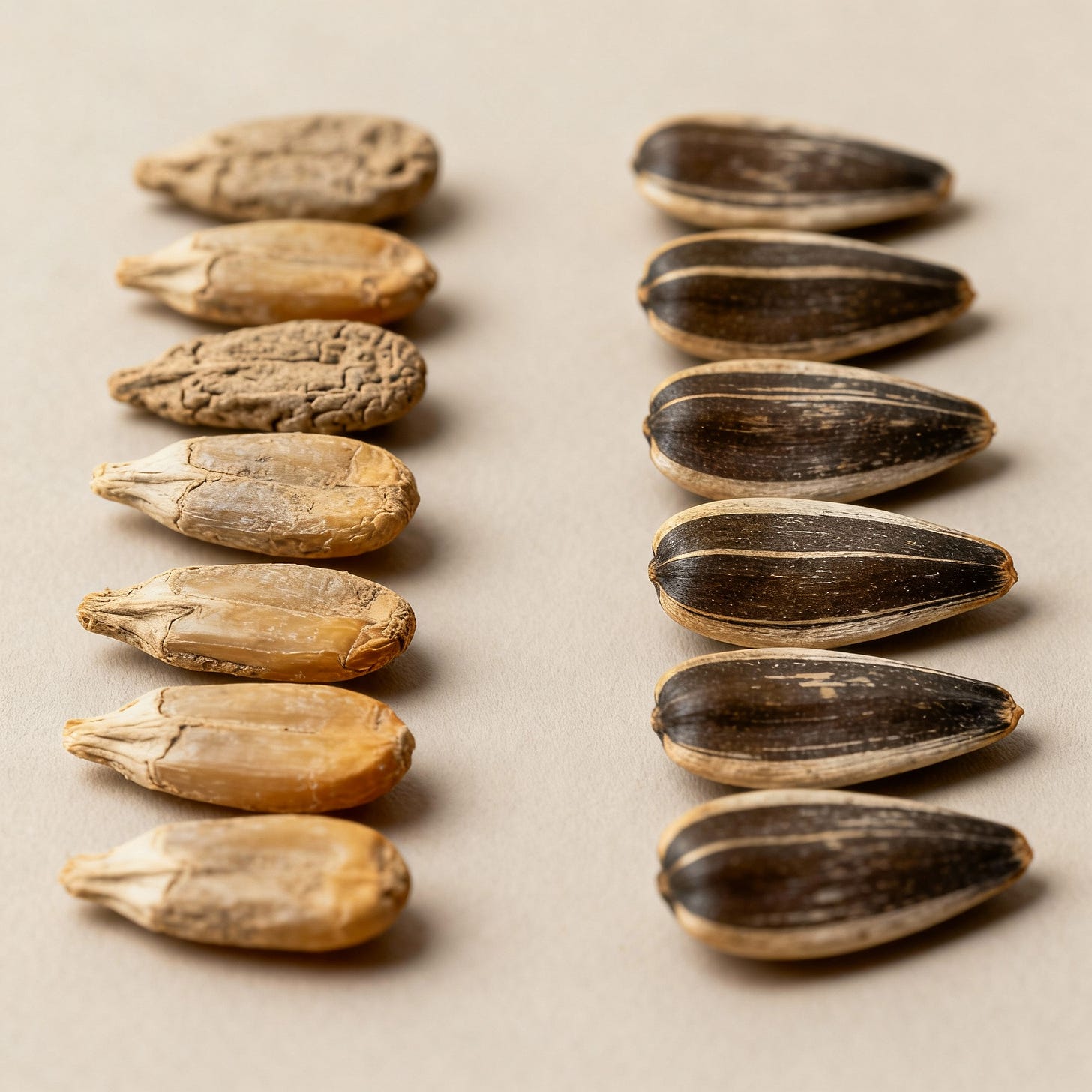 Semillas ancestrales de trigo einkorn y legumbres conservadas desde la antigüedad