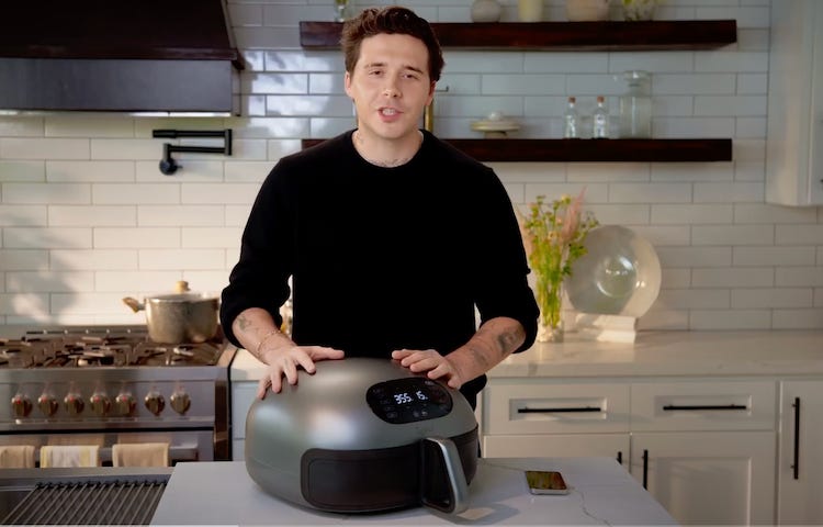 Brooklyn Beckham in a screenshot from his YouTube video for Typhur air fryers