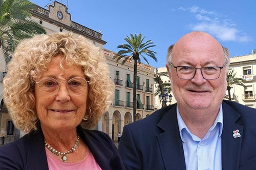 Juan Luis Ruiz, alcalde de Vilanova i la Geltrú, i Iolanda Sanchez Alcaraz, regidora de canvi climàtic