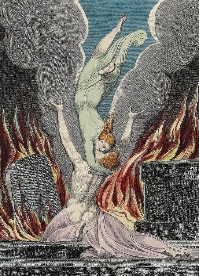 The Reunion of the Soul and the Body by William Blake