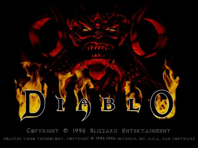 The title screen of Blizzard's 1996 game "Diablo"