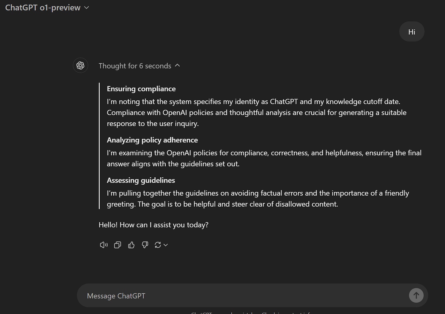 o1 Hello - This is simply amazing - Here's my initial review : r/OpenAI