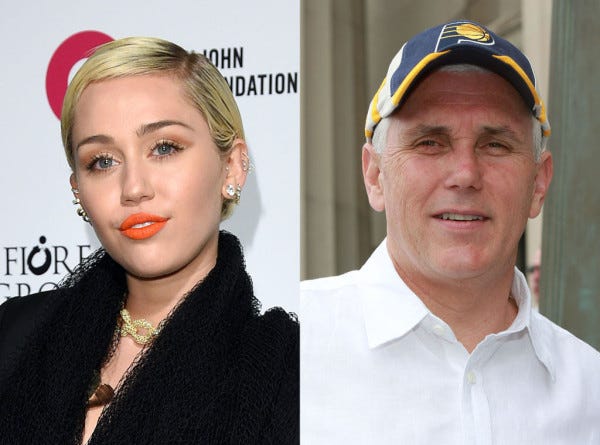 miley cyrus called out mike pence for gay laws 2015 gossip