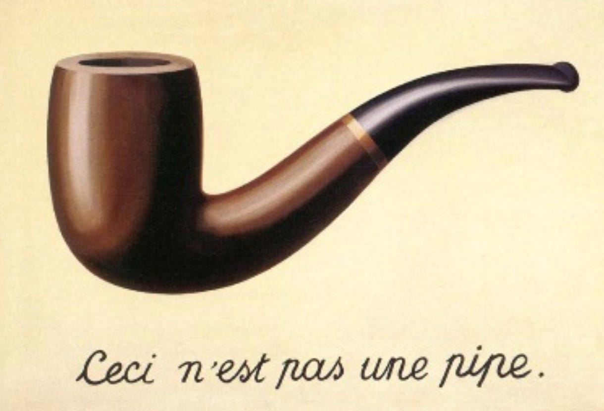 Ceci n’est pas une pipe - This is not a Pipe - To be seen in the Los Angeles County Museum of Art. Source Wikipedia