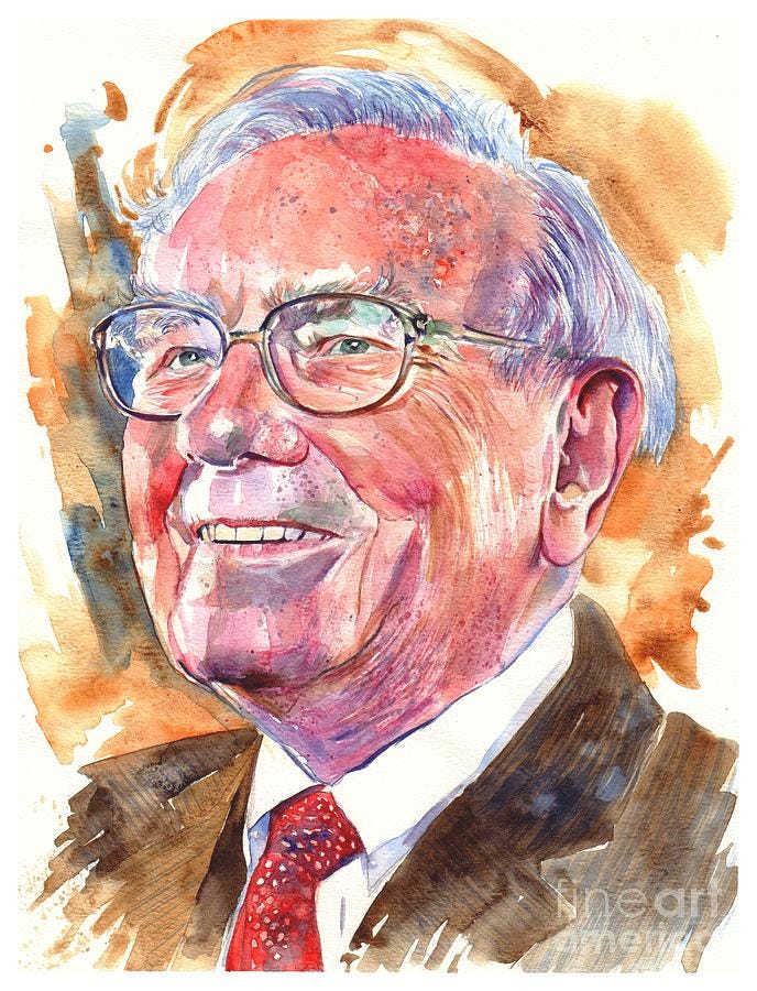 Warren Buffett Painting by Suzann Sines