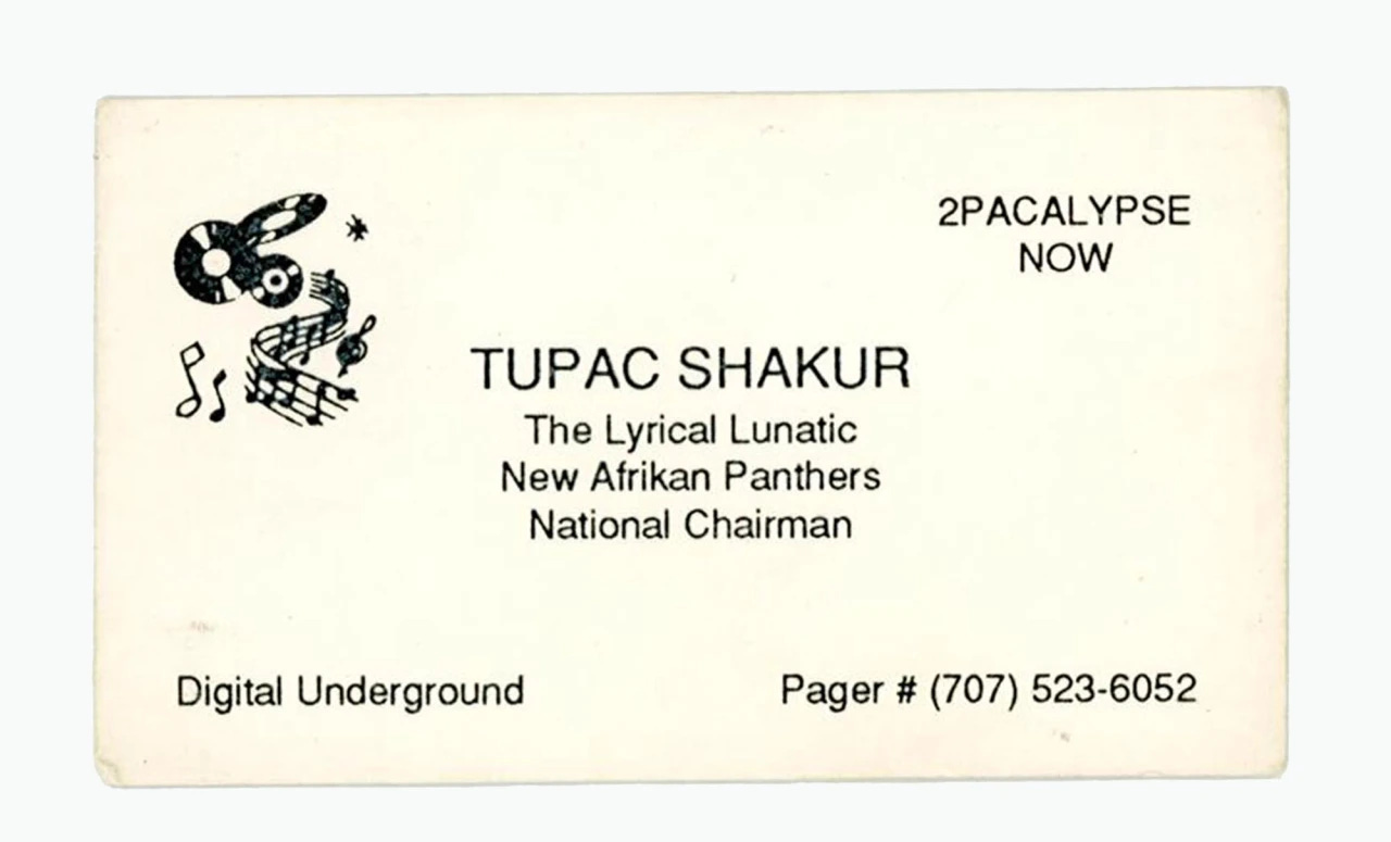 2Pac's Business Card With Pager Number - 2PacLegacy.net
