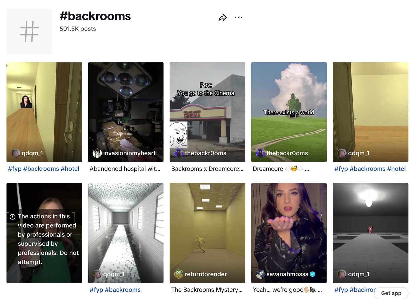 #backrooms on tiktok