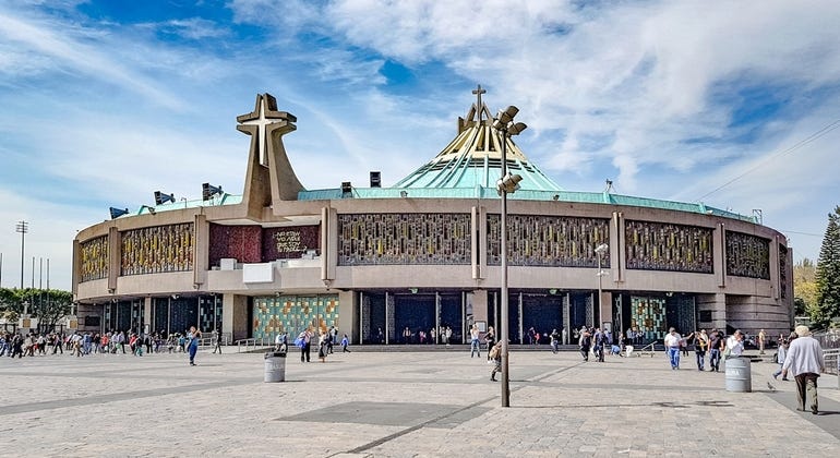 Photograph showing the Basilica of Guadalupe in Mexico City