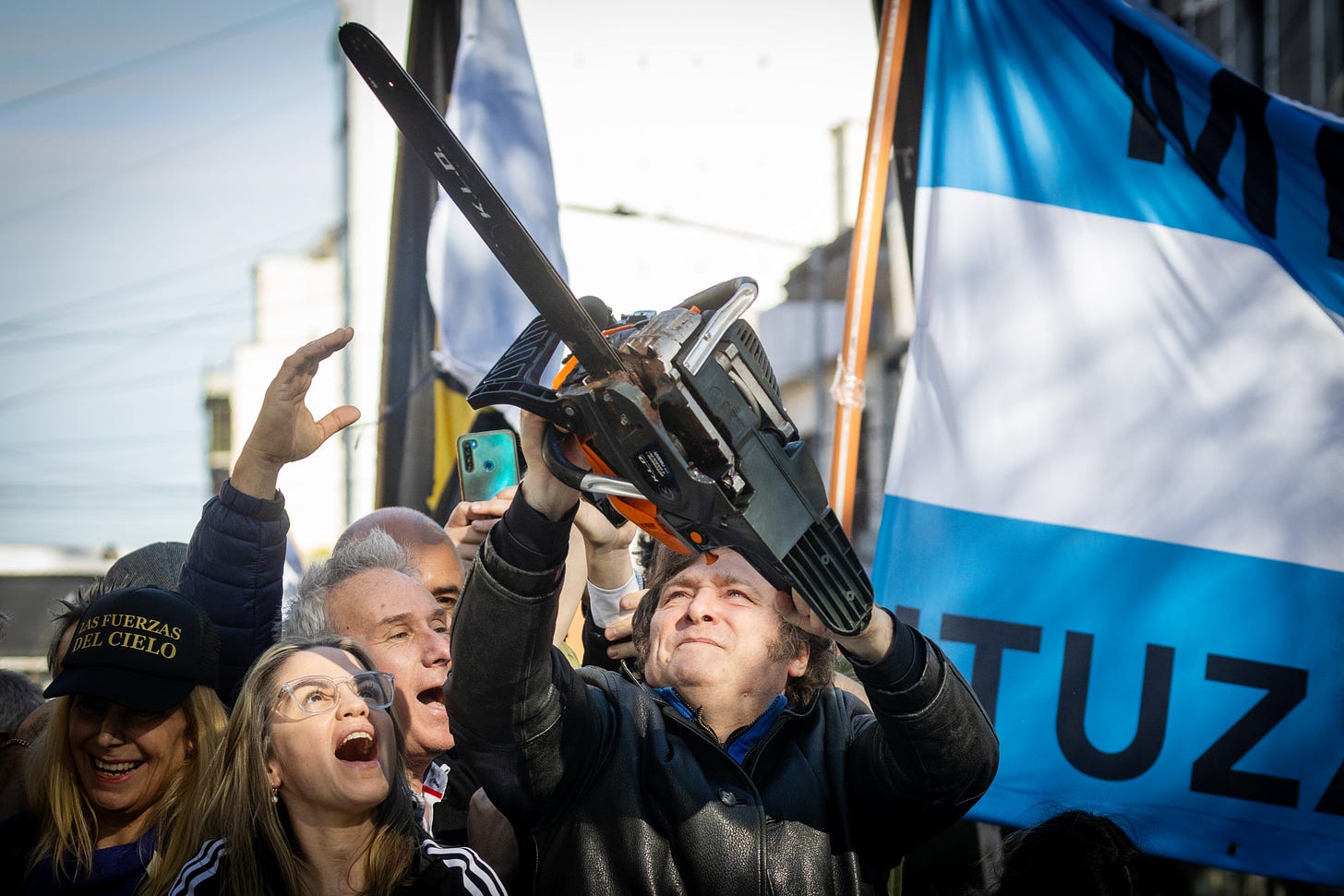 Presidential candidate Javier Milei in San Martin, Buenos Aires, Argentina. (Photo by Tomas Cuesta/Getty Images.)