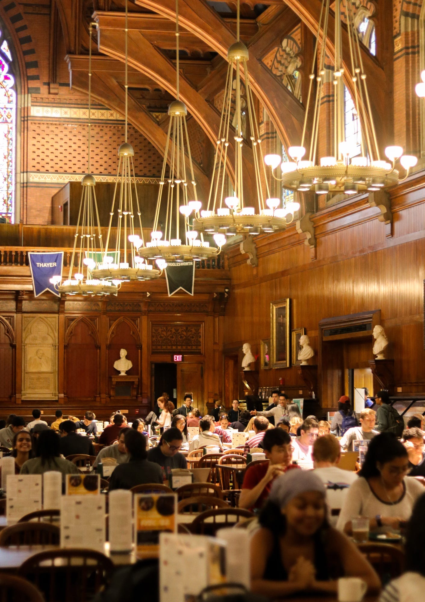 9:42 a.m. Annenberg dining hall is full of college students eating breakfast. 9:42 a.m. Annenberg dining hall is full of college students eating breakfast.