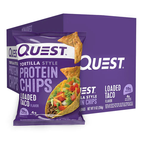 Quest Chips in front of a large box