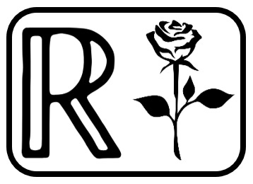 The abbreviation "RI" with the "I" in the shape of a rose