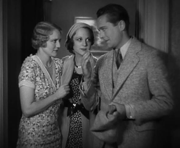 Minna Gombell, Sally Eilers, and James Dunn in a scene from Bad Girl