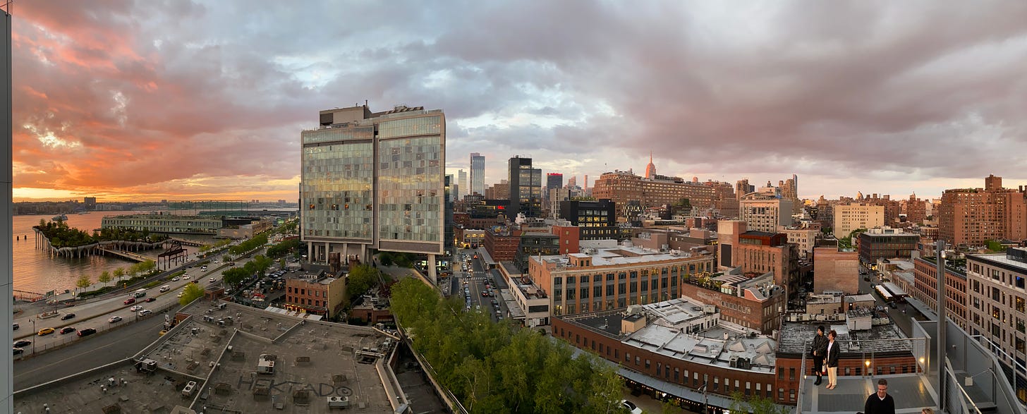 A panorama from the top floor of the Whitney Museum of American Art.