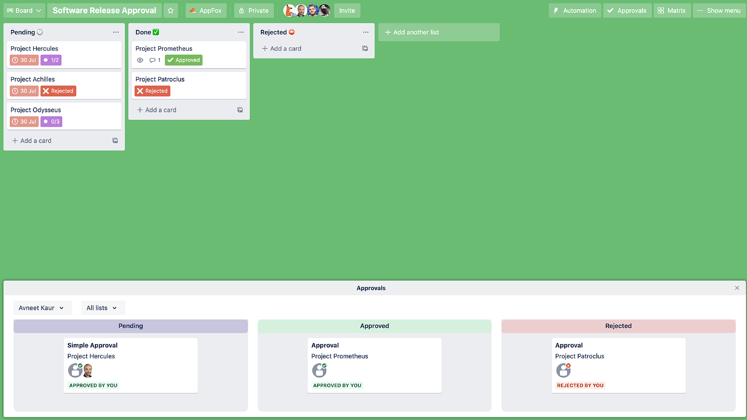 Approvals for Trello Feature Showcase