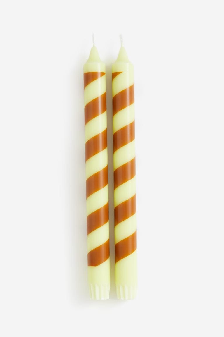2-pack Candy Cane Candles - Light green/striped - Home All | H&M US