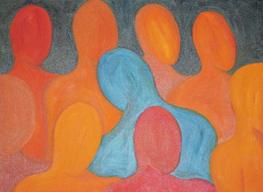 Alone In A Crowd Painting by Dennis Wells - Pixels