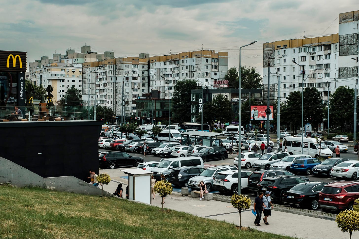 streets of Chisinau, Moldova, on a cloudy day