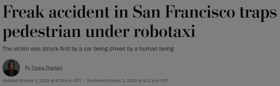 Freak accident in San Francisco traps pedestrian under robotaxi