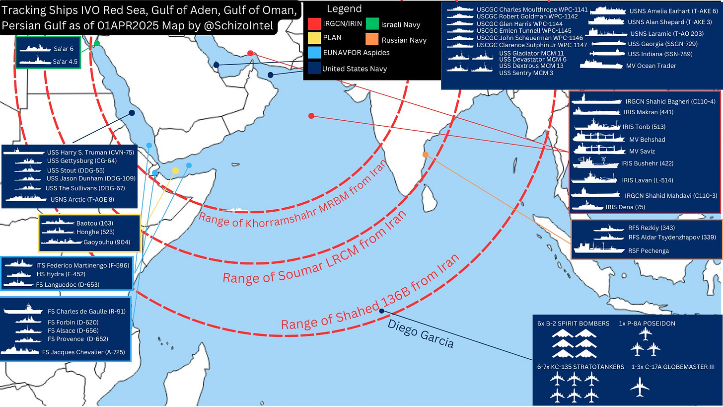 Range of Iranian Missiles