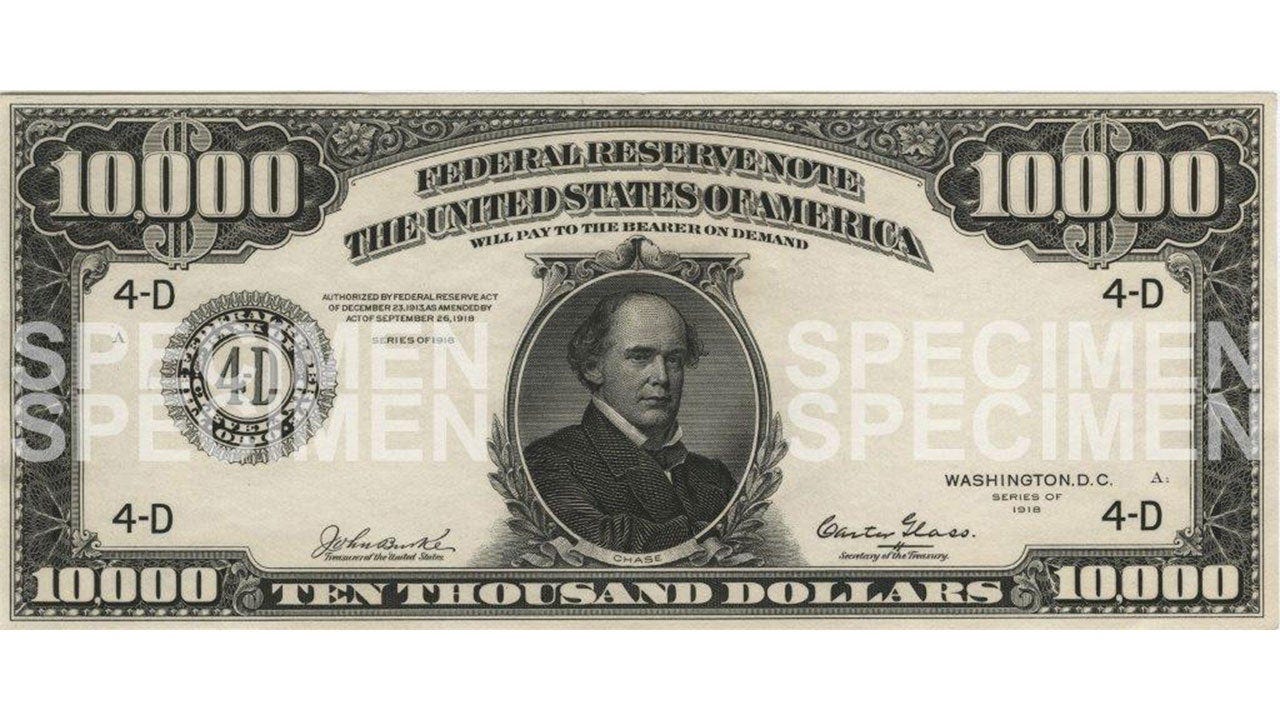 1918 $10,000 Chase bill