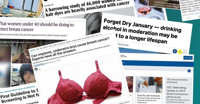 A collection of warring headlines representing all of the different health messages people receive.