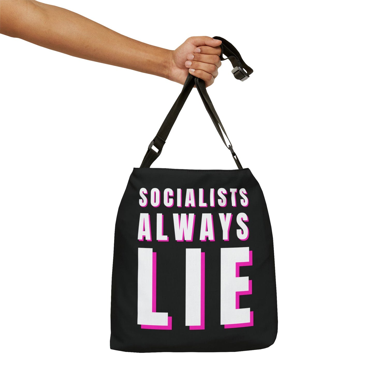 Socialists Always Lie Adjustable Tote Bag