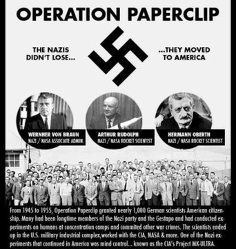Operation Paperclip is approved by US Secretary of State in 1945, when  Wernher Von Braun and around 1000 German scientists are bought to US, and  given American citizenship. All of them were