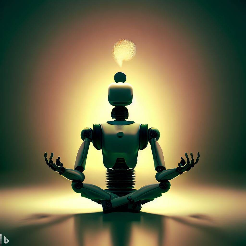 Potential Dangers and Precautions in Meditation robot meditating