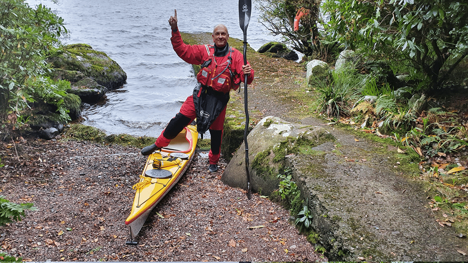 Gerhard ready for his kayaking adventure.