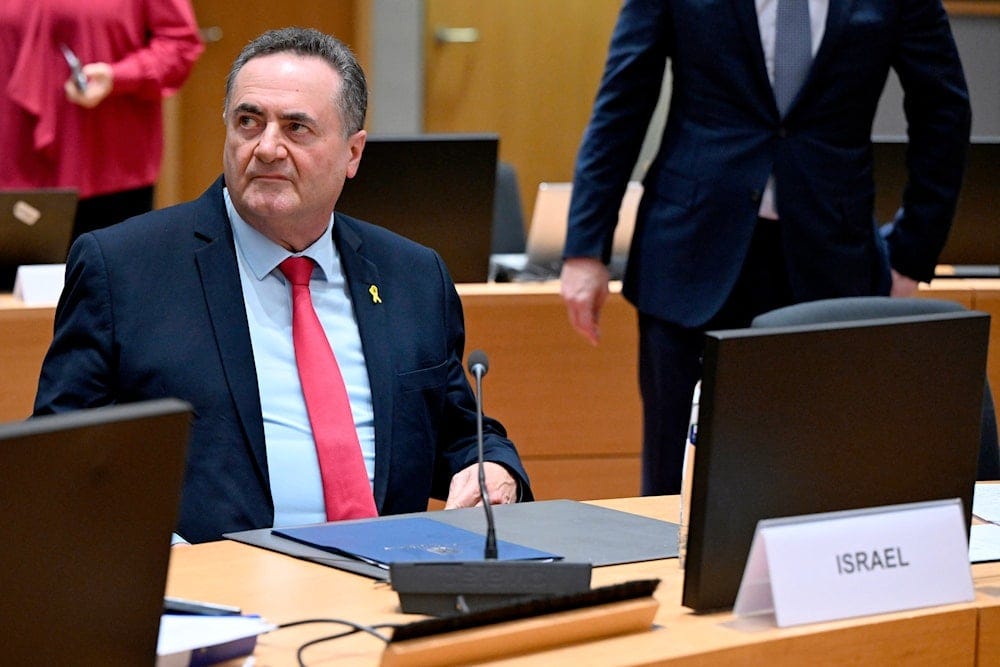 Israel's Foreign Minister Israel Katz waits for the start of a meeting of EU foreign ministers at the European Council building in Brussels, Monday, Jan. 22, 2024. (AP) Israel's Foreign Minister Israel Katz waits for the start of a meeting of EU foreign ministers at the European Council building in Brussels, Monday, Jan. 22, 2024. (AP)