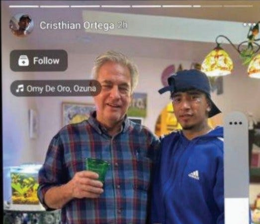 May be an image of ‎2 people and ‎text that says '‎Cristhian Ortega 2h Follow و Omy De Oro, Ozuna …‎'‎‎