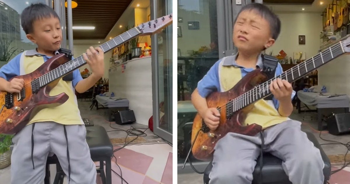 Nine-Year-Old Musical Prodigy Rocks Out on His Electric Guitar
