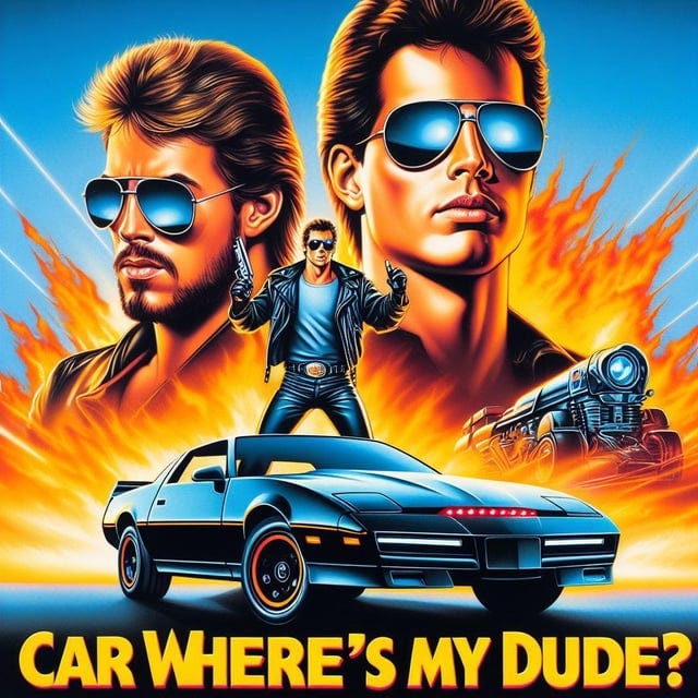 r/weirddalle - The 80’s Movie … Knight Rider: Car, Where’s my Dude?