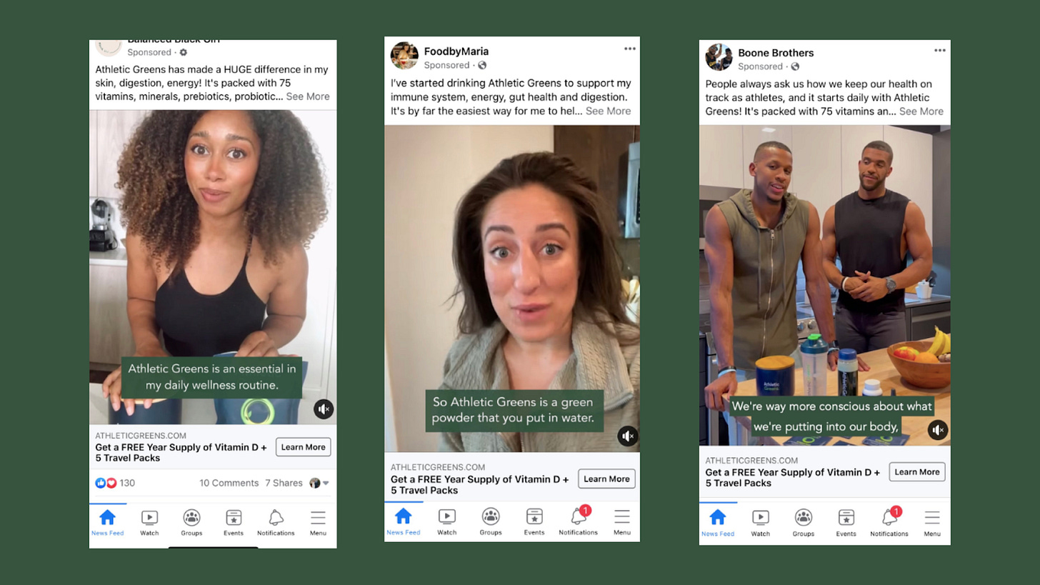 Athletic Greens Influencer Marketing Teardown