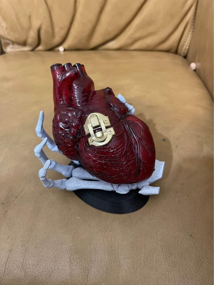 Product photo of Heart Jewelry Box With Skull Hand
