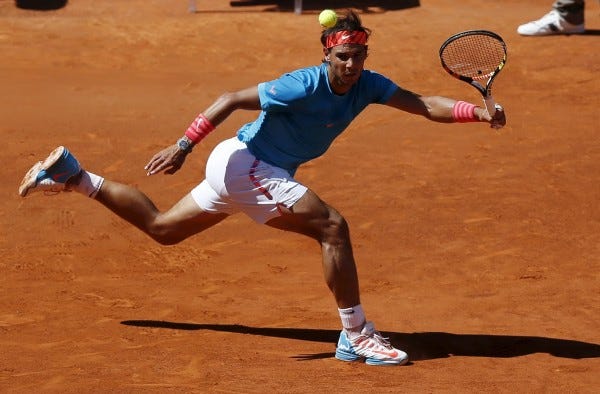 rafael nadal bulge at 2015 madrid open playing andy murray 2015