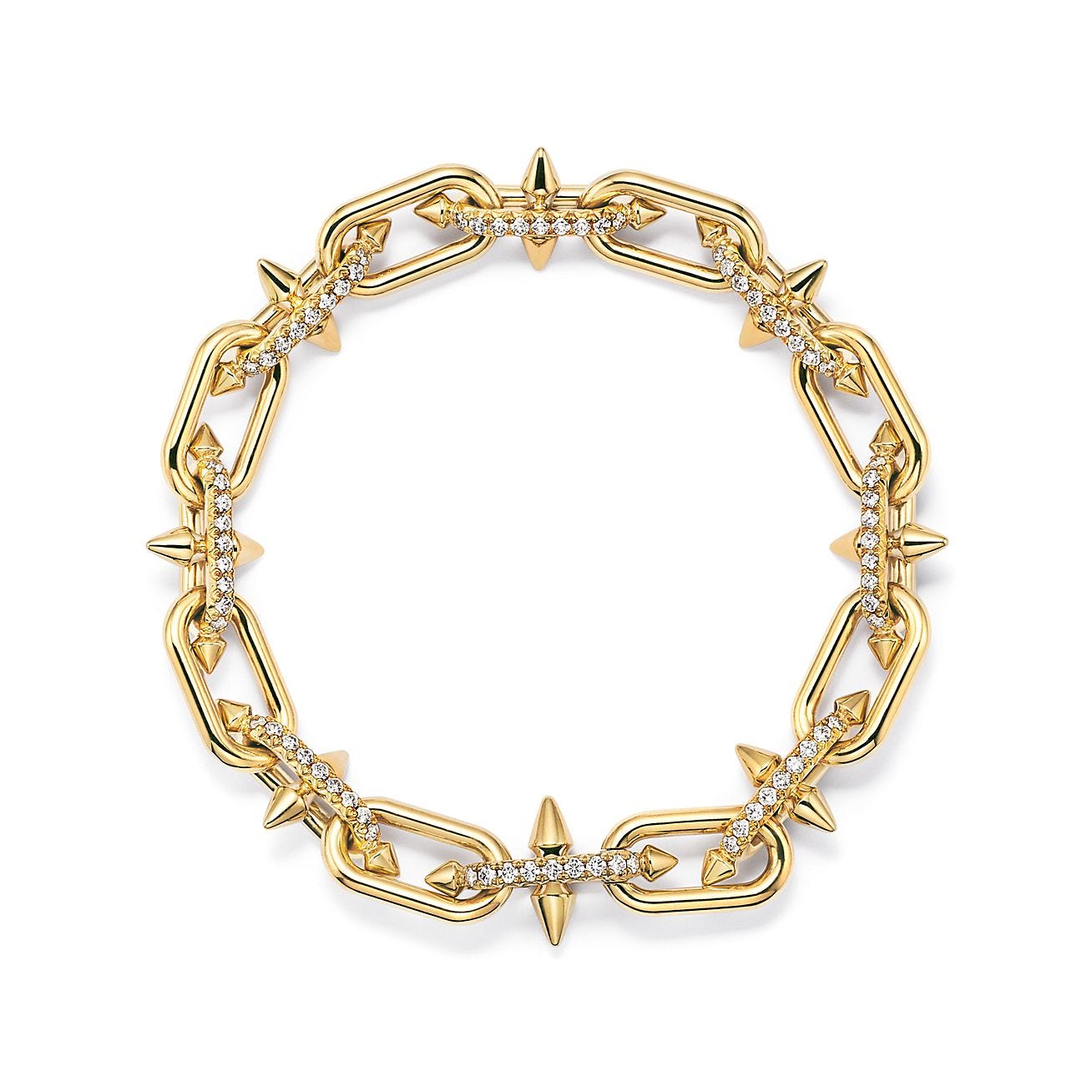 Tiffany Titan by Pharrell Williams Link Bracelet in Gold with Diamonds