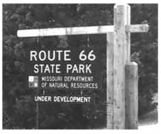 image of Route 66 State Park sign Times Beach story
