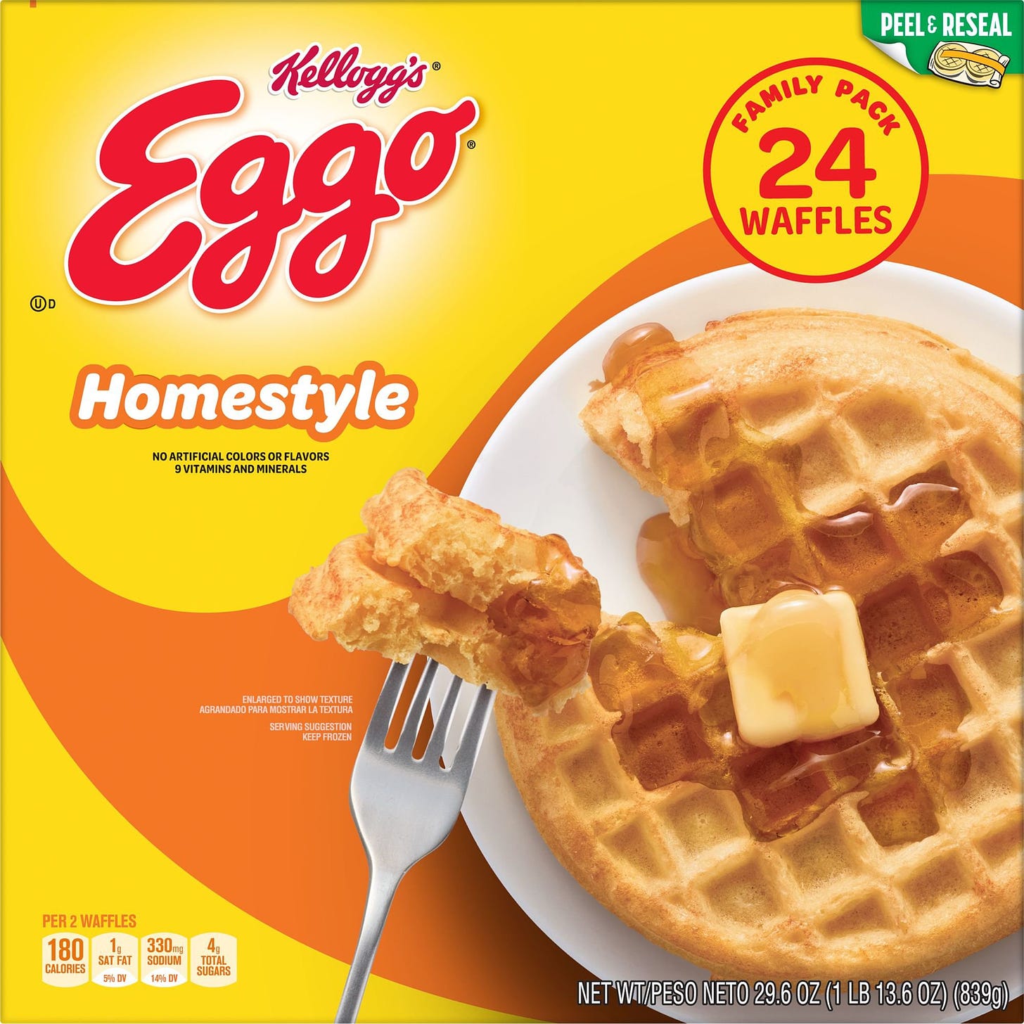 Eggo Homestyle Frozen Waffles, 29.6 oz