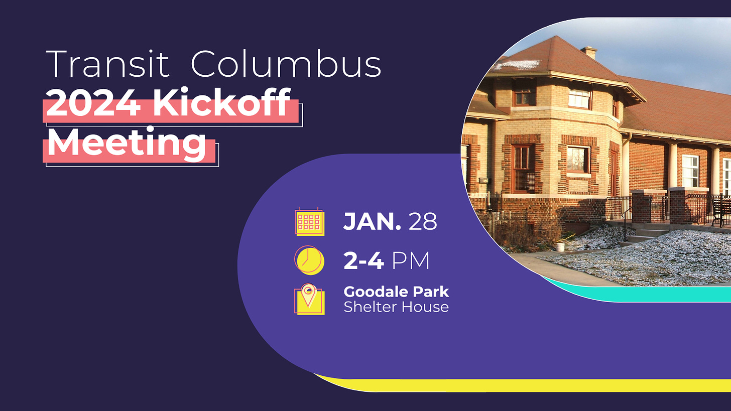 2024 Kickoff Event Jan 28 2-4pm goodale park shelter house