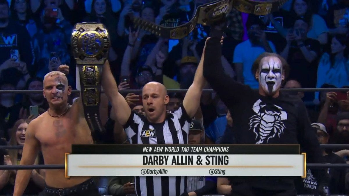 Backstage Details On Sting & Darby Allin's AEW Tag Team Championship  Victory - WrestleTalk