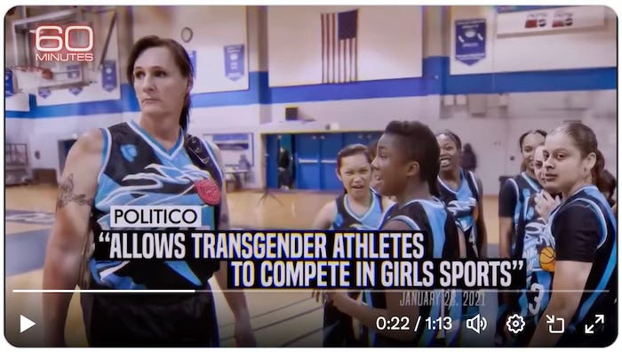 Huge trans-identified male towers over female basketball players