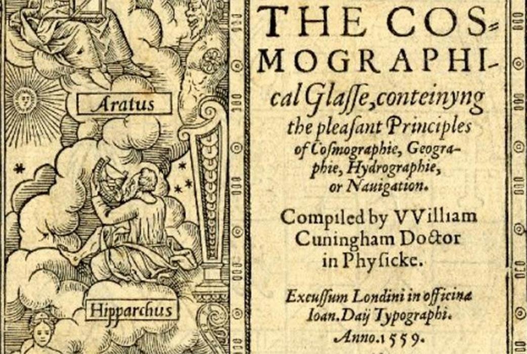Ancient Greek astronomer Hipparchus with the astrolabe he invented. William Cuningham, "The Cosmographical Glasse", (1559).(CC BY-SA 4.0)