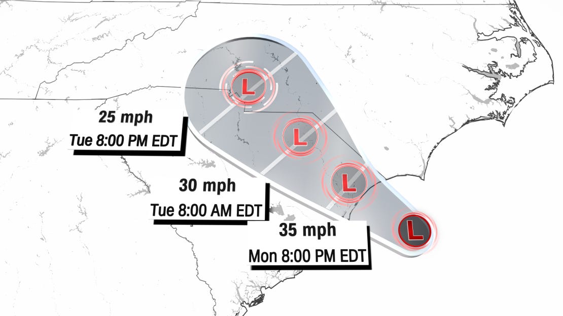 Forecast track for Potential Tropical Cyclone Eight.